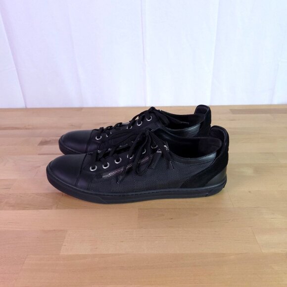 Louis Vuitton Mens Black Front Row Leather Sneakers LV Size 9 | US 10 - Picture 6 of 10